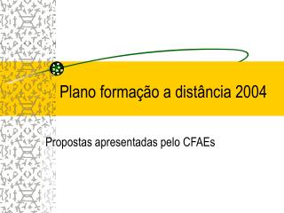 Plano formação a distância 2004