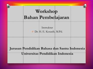 Workshop Bahan Pembelajaran