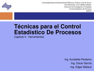 Técnicas para el Control Estadístico De Procesos