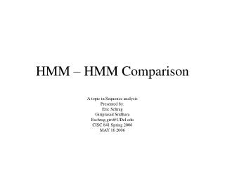 HMM – HMM Comparison