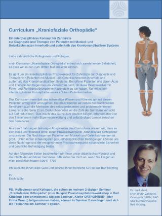 Curriculum „Kraniofaziale Orthopädie“