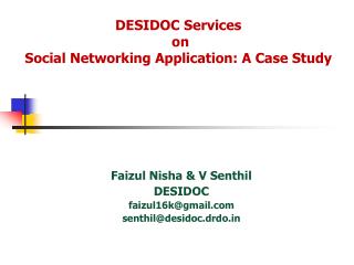 DESIDOC Services on Social Networking Application: A Case Study