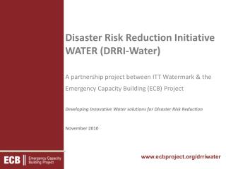 Disaster Risk Reduction Initiative WATER (DRRI-Water)