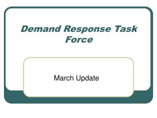 Demand Response Task Force