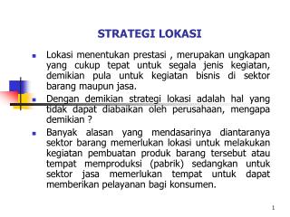 STRATEGI LOKASI