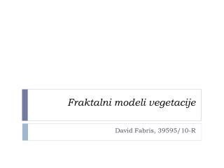 Fraktalni modeli vegetacije