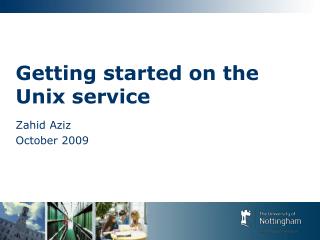 Getting started on the Unix service