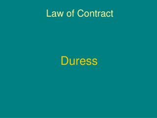 Law of Contract