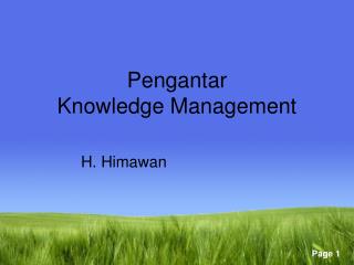 Pengantar Knowledge Management