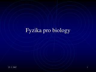 Fyzika pro biology