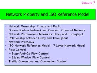 Network Property and ISO Reference Model