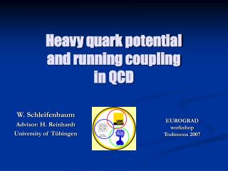 Heavy quark potential and running coupling in QCD