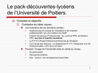 Le pack-découvertes-lycéens de l’Université de Poitiers.