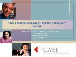 Prior Learning Assessment and the Community College