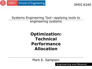 Optimization: Technical Performance Allocation