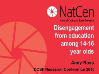 Disengagement from education among 14-16 year olds