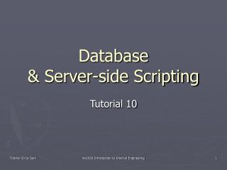 Database &amp; Server-side Scripting