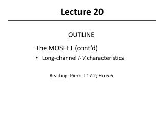 Lecture 20