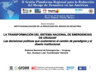 Sesión temática: INSTITUCIONALIZACIÓN DE LA REDUCCIÓN DEL RIESGO DE DESASTRES