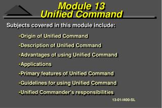 Module 13 Unified Command