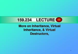 159.234 LECTURE 17