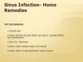 Sinus Infection- Home Remedies