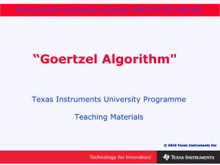 “Goertzel Algorithm&quot;