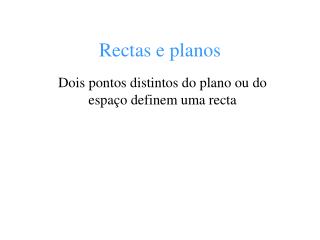 Rectas e planos