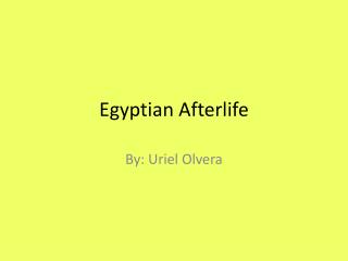 Egyptian Afterlife