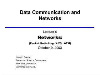 Data Communication and Networks