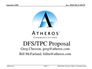 DFS/TPC Proposal