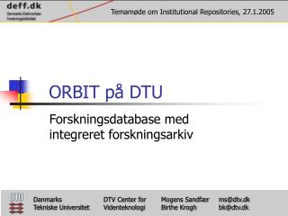 ORBIT på DTU