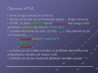 Osnove HTML