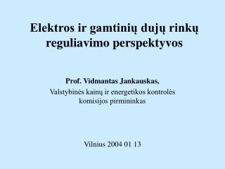 Elektros ir gamtinių dujų rinkų reguliavimo perspektyvos