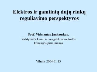 Elektros ir gamtinių dujų rinkų reguliavimo perspektyvos