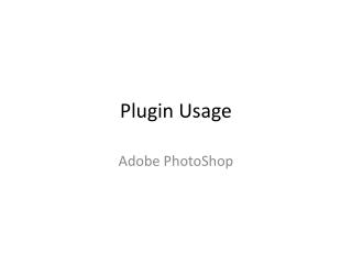Plugin Usage