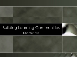 Building Learning Communities