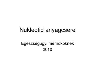 Nukleotid anyagcsere