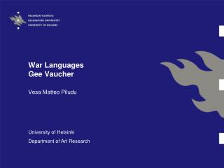 War Languages Gee Vaucher