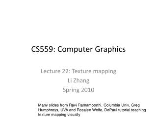 CS559: Computer Graphics