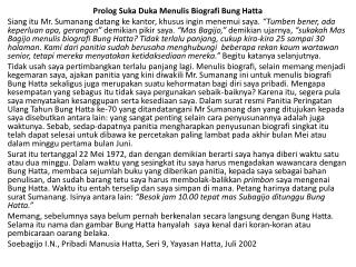 Prolog Suka Duka Menulis Biografi Bung Hatta