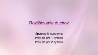 Rozlišovanie duchov