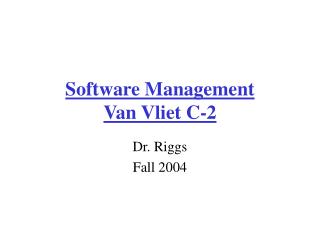 Software Management Van Vliet C-2