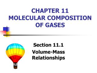 CHAPTER 11 MOLECULAR COMPOSITION OF GASES