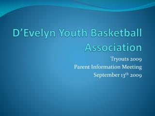 D’Evelyn Youth Basketball Association