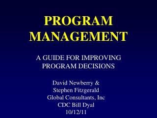 PROGRAM MANAGEMENT