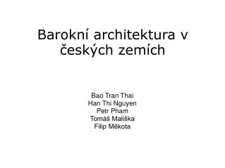 Barokní architektura v českých zemích