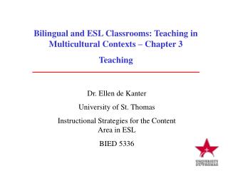 Bilingual and ESL Classrooms: Teaching in Multicultural Contexts – Chapter 3 Teaching