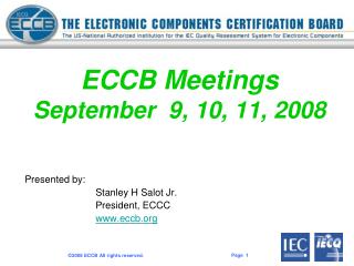 ECCB Meetings September 9, 10, 11, 2008