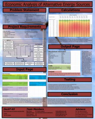 Economic Analysis of Alternative Energy Sources